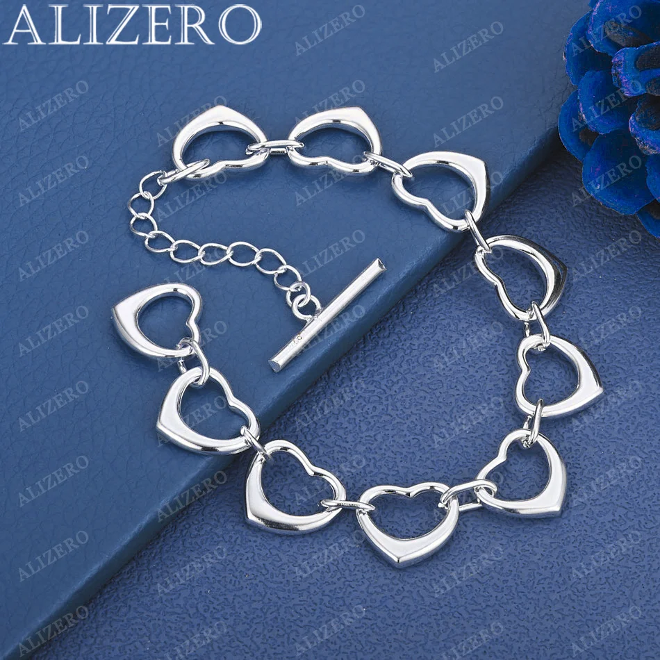 ALIZERO 925 Sterling Silver Bracelet Full Hearts Bracelets Fashion Wedding Party Fine Jewelry Gifts
ALIZERO 925 Sterling Silver Bracelet Full Hearts Bracelets Fashion Wedding Party Fine Jewelry Gifts