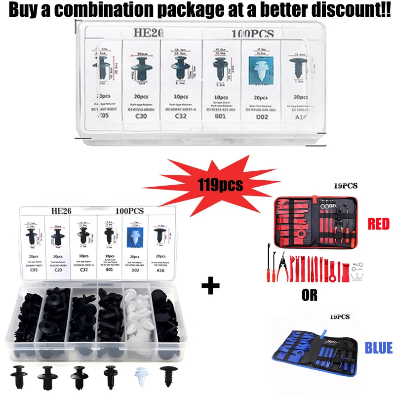 Car Tools Car Interior Disassembly Kit Plastic Trim Removal Tool 119pcs combination pack
Car Tools Car Interior Disassembly Kit Plastic Trim Removal Tool 119pcs combination pack