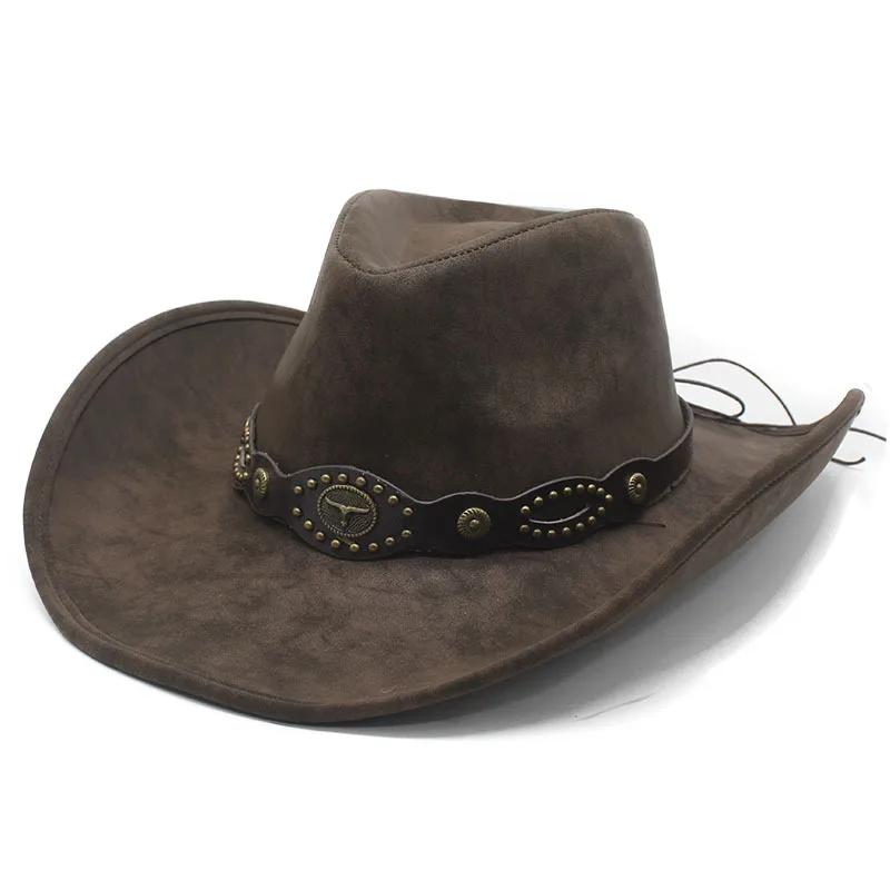 Large Brim Vintage Hat with Bull Head Decoration, Leather Gentleman Hat, Tibetan Ethnic Style Knight Hat
Large Brim Vintage Hat with Bull Head Decoration, Leather Gentleman Hat, Tibetan Ethnic Style Knight Hat