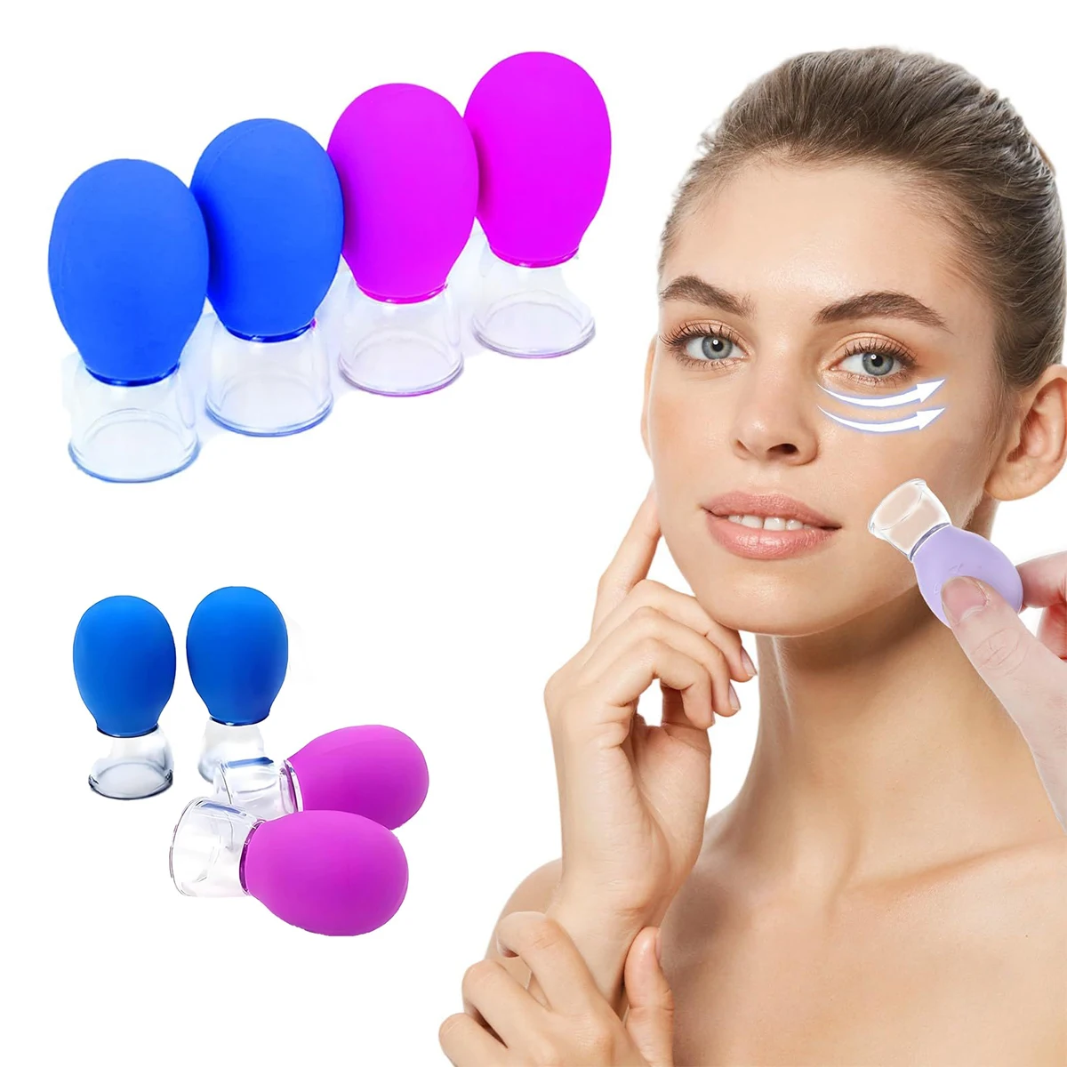 4-piece compact facial cupping care set, including facial lifting massager, vacuum cupping device, and beauty tools.
4-piece compact facial cupping care set, including facial lifting massager, vacuum cupping device, and beauty tools.