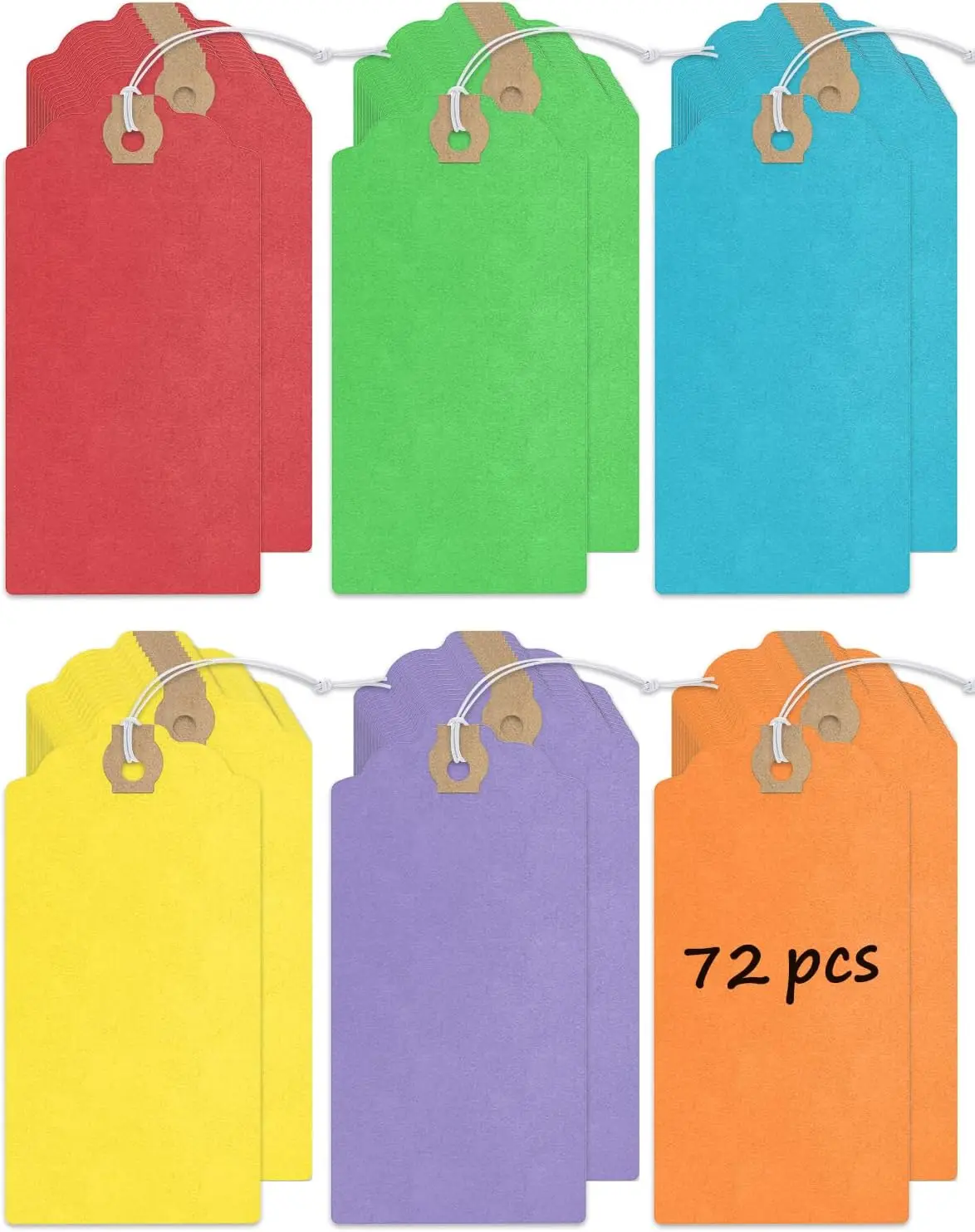 72 Blank Shipping Tags with Elastic Strings, Rainbow Color Cardstock Hang Tags for Price Marking and Inventory Labeling
72 Blank Shipping Tags with Elastic Strings, Rainbow Color Cardstock Hang Tags for Price Marking and Inventory Labeling