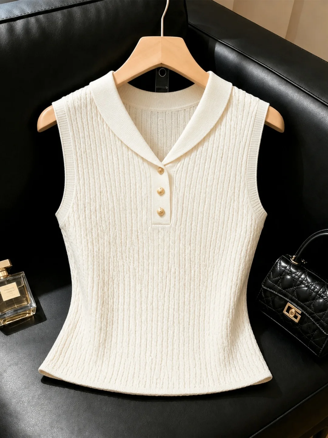 Summer Commute Style Ice Silk Knitted Vest Women's Sleeveless Top Pure Color Minimalist Korean Version Versatile Casual Wear
Summer Commute Style Ice Silk Knitted Vest Women's Sleeveless Top Pure Color Minimalist Korean Version Versatile Casual Wear
