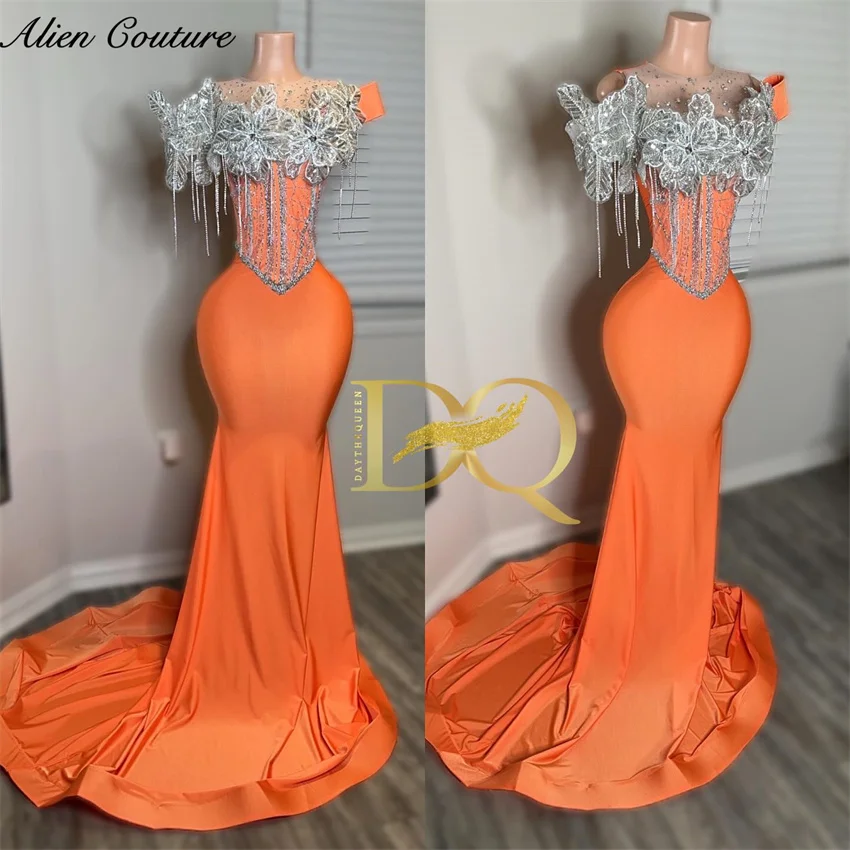 Glitter Orange Mermaid Prom Dress 2025 Bead Crystal Appliques Tassels Luxury Birthday Party Gown Vestidos Customized
Glitter Orange Mermaid Prom Dress 2025 Bead Crystal Appliques Tassels Luxury Birthday Party Gown Vestidos Customized