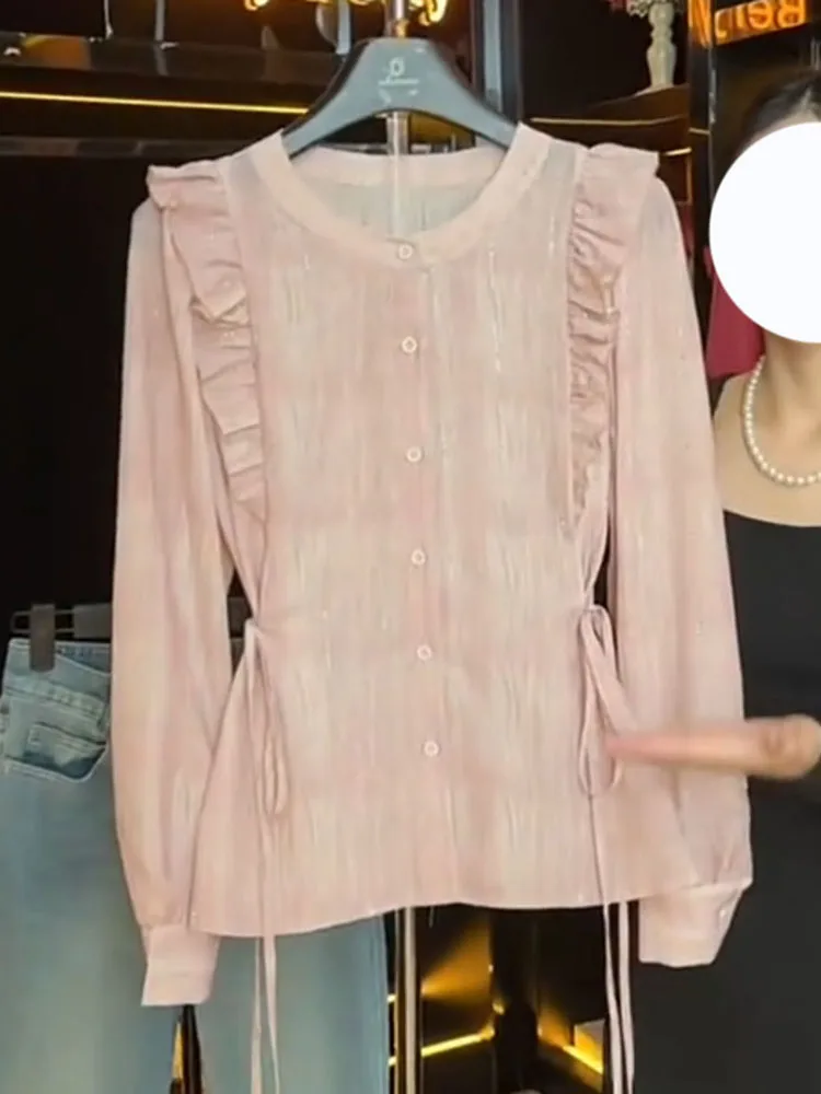 plus Size Women's Shirt Spring 2026 Luxury Slim Fit round Neck Long Sleeve Pink Versatile Slimming Blouse Korean Style
plus Size Women's Shirt Spring 2026 Luxury Slim Fit round Neck Long Sleeve Pink Versatile Slimming Blouse Korean Style