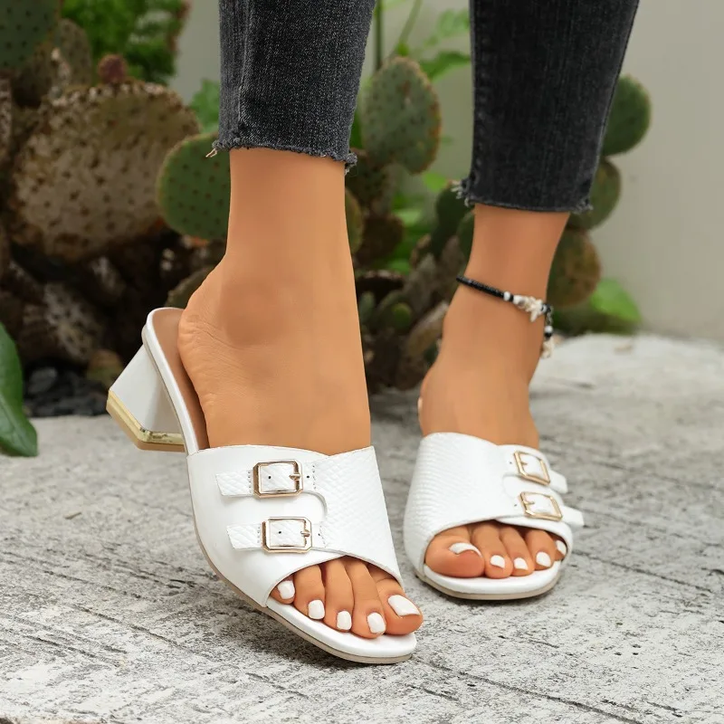2026 New Fashion Buckle Designer Women's Sandals Comfortable Square Toe Open Toe Mules Summer Elegant Party High-Heeled Sandals
2026 New Fashion Buckle Designer Women's Sandals Comfortable Square Toe Open Toe Mules Summer Elegant Party High-Heeled Sandals
