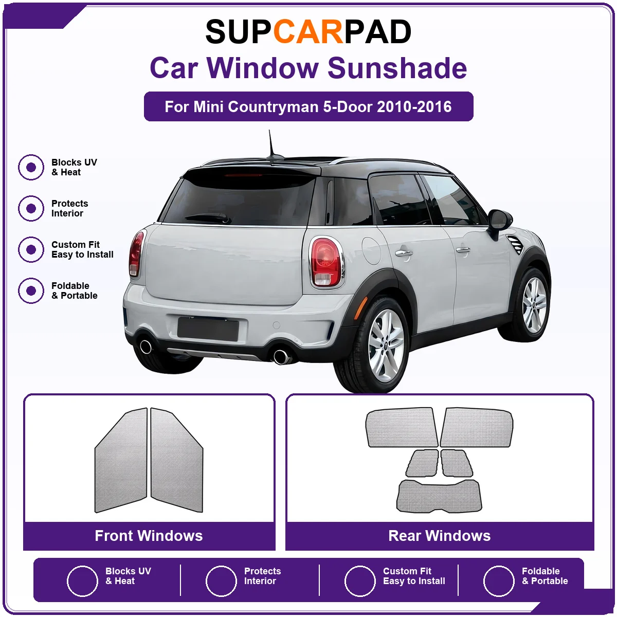 For Mini Countryman 5-Door 2010-2016 Pre‑Cut Auto Window Sunshade Anti‑UV Car Sun Visor Protector
For Mini Countryman 5-Door 2010-2016 Pre‑Cut Auto Window Sunshade Anti‑UV Car Sun Visor Protector