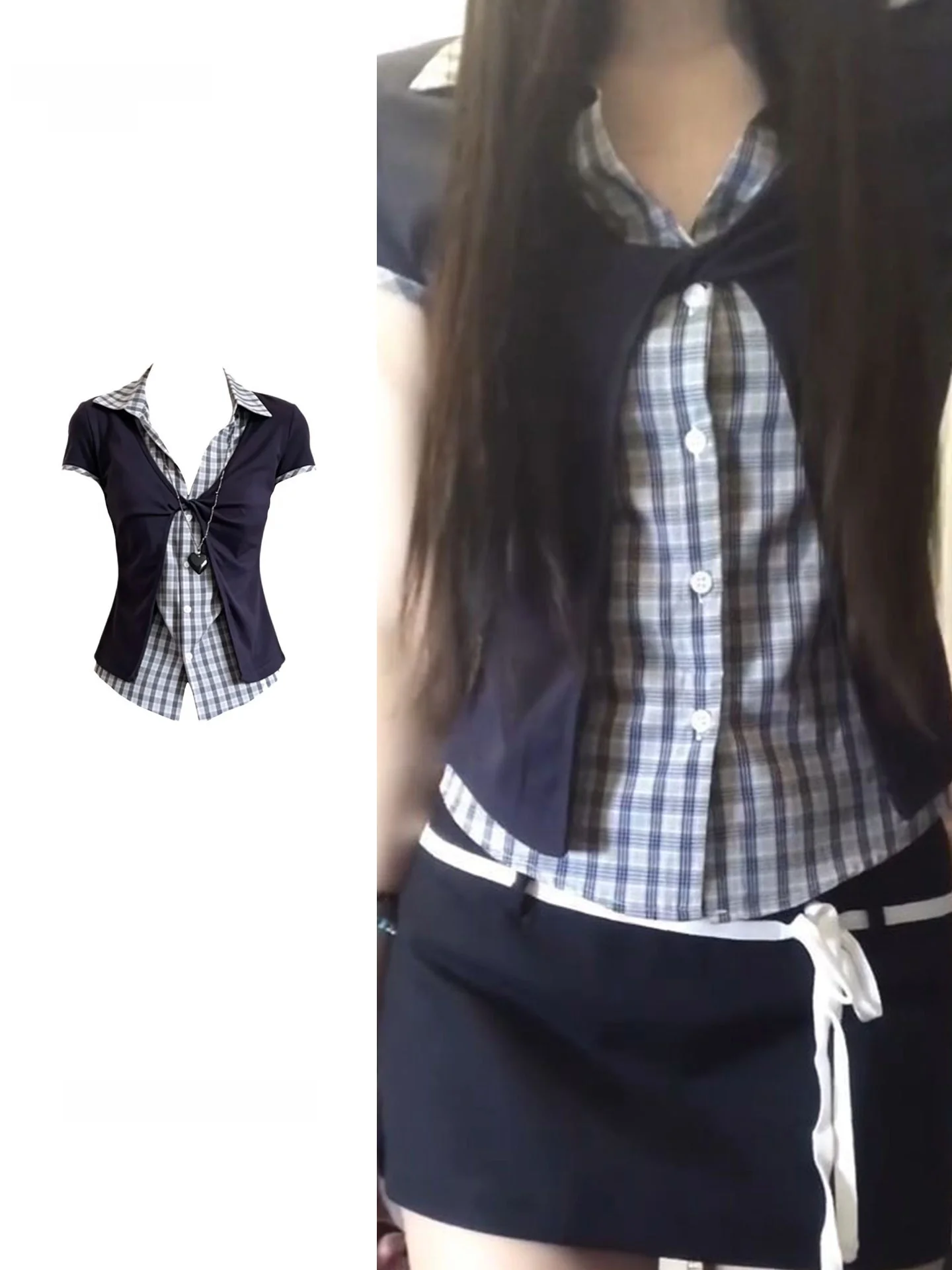 plus Size College Style Plaid Patchwork Short Sleeve T-Shirt Women's Slimming Top Summer New Fashion High Waist Checkered Pat...
plus Size College Style Plaid Patchwork Short Sleeve T-Shirt Women's Slimming Top Summer New Fashion High Waist Checkered Pat...