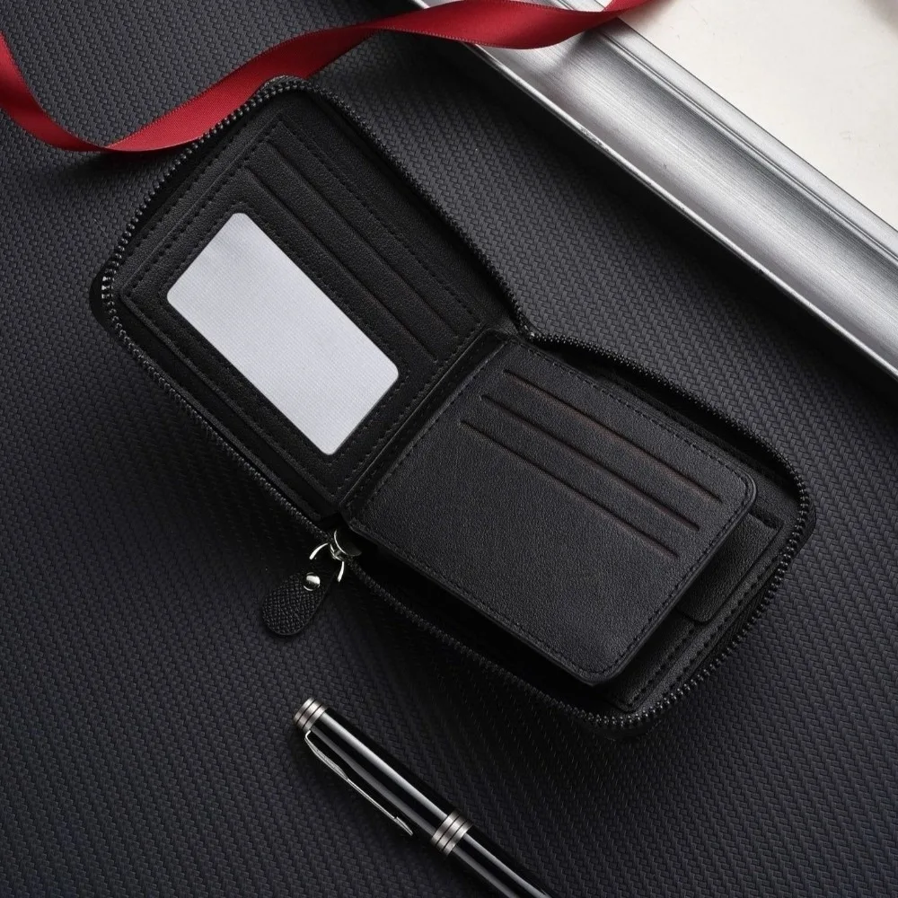 Portable PU Men's Wallet Zipper Multiple Card Slots Business Card Holder Short Foldable Leather Coin Purse Storage
Portable PU Men's Wallet Zipper Multiple Card Slots Business Card Holder Short Foldable Leather Coin Purse Storage