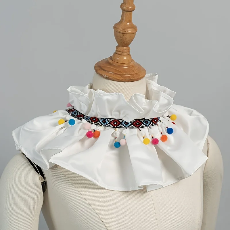 Colorful Pom Pom Ruffled Fake Collar Vintage Bohemian Embroidery Neckwear Women Blouse Accessories
Colorful Pom Pom Ruffled Fake Collar Vintage Bohemian Embroidery Neckwear Women Blouse Accessories