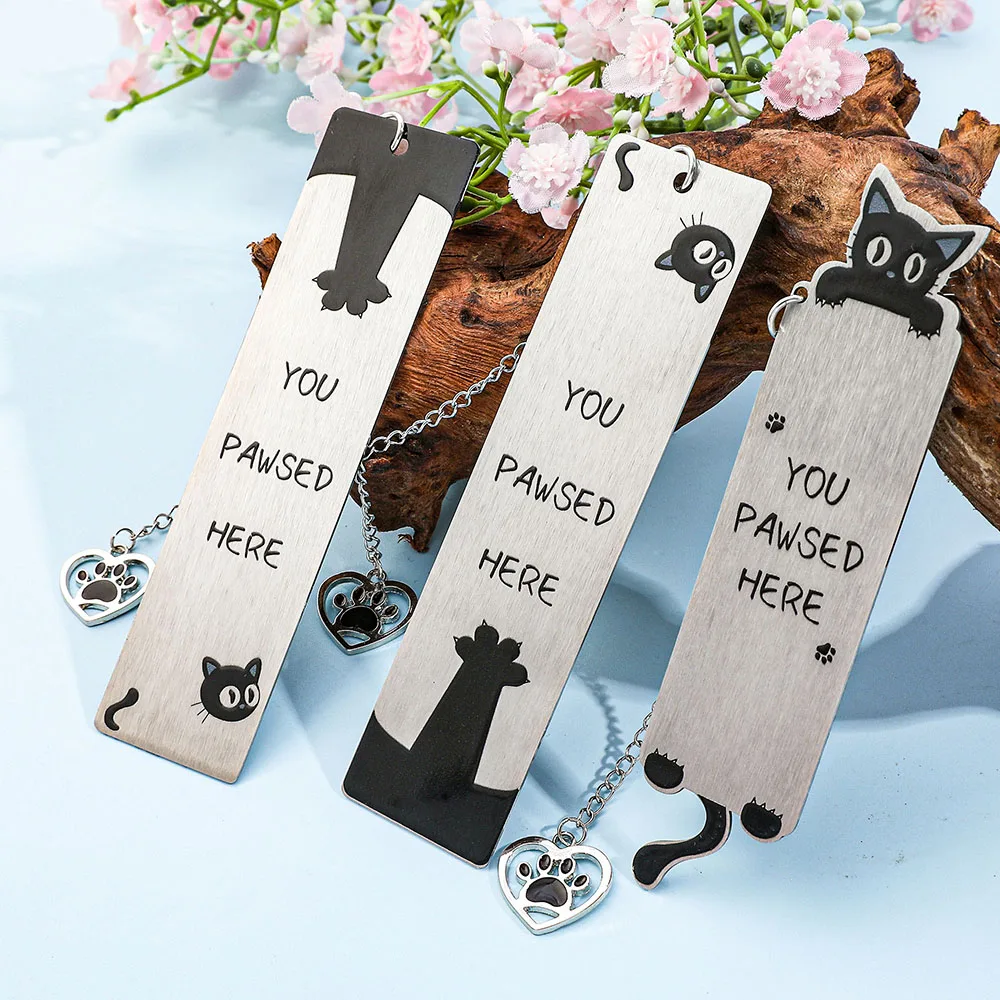 1pcs Black Cat Stainless Steel Bookmark with Chain Pendant for Book Lovers Fine Gift for Teachers, Friends Office Supplies
1pcs Black Cat Stainless Steel Bookmark with Chain Pendant for Book Lovers Fine Gift for Teachers, Friends Office Supplies