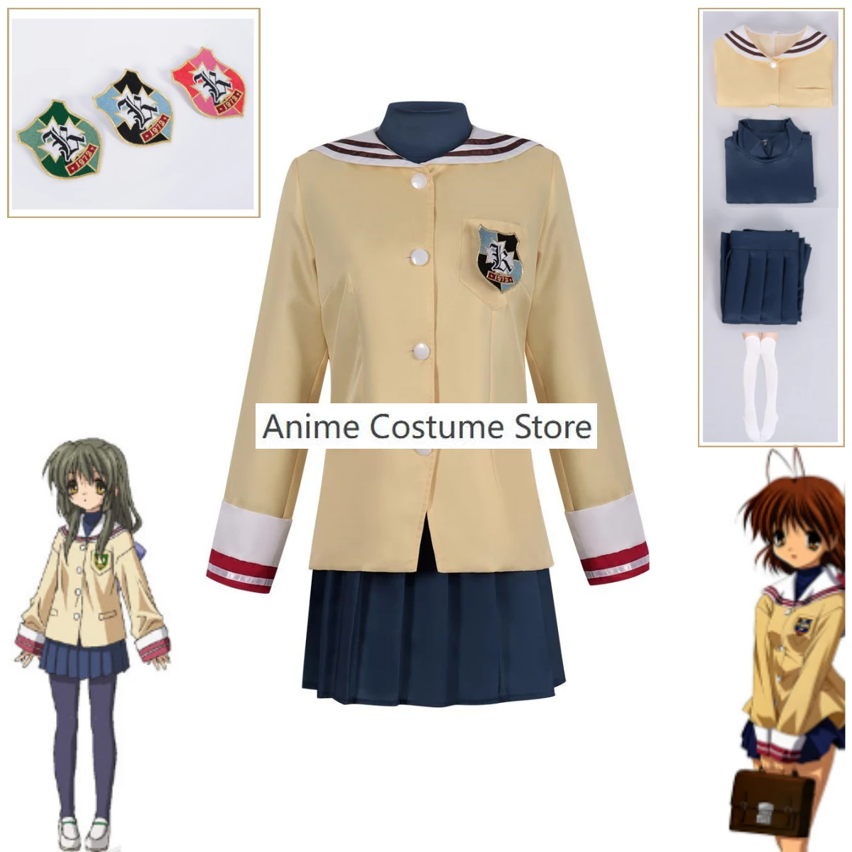 Аниме костюмы для косплея Furukawa Nagisa Ibuki fushko Fujibayashi Ryou CLANNAD, Женская юбка в стиле кланнада, костюмы на Хэллоуин
Аниме костюмы для косплея Furukawa Nagisa Ibuki fushko Fujibayashi Ryou CLANNAD, Женская юбка в стиле кланнада, костюмы на Хэллоуин