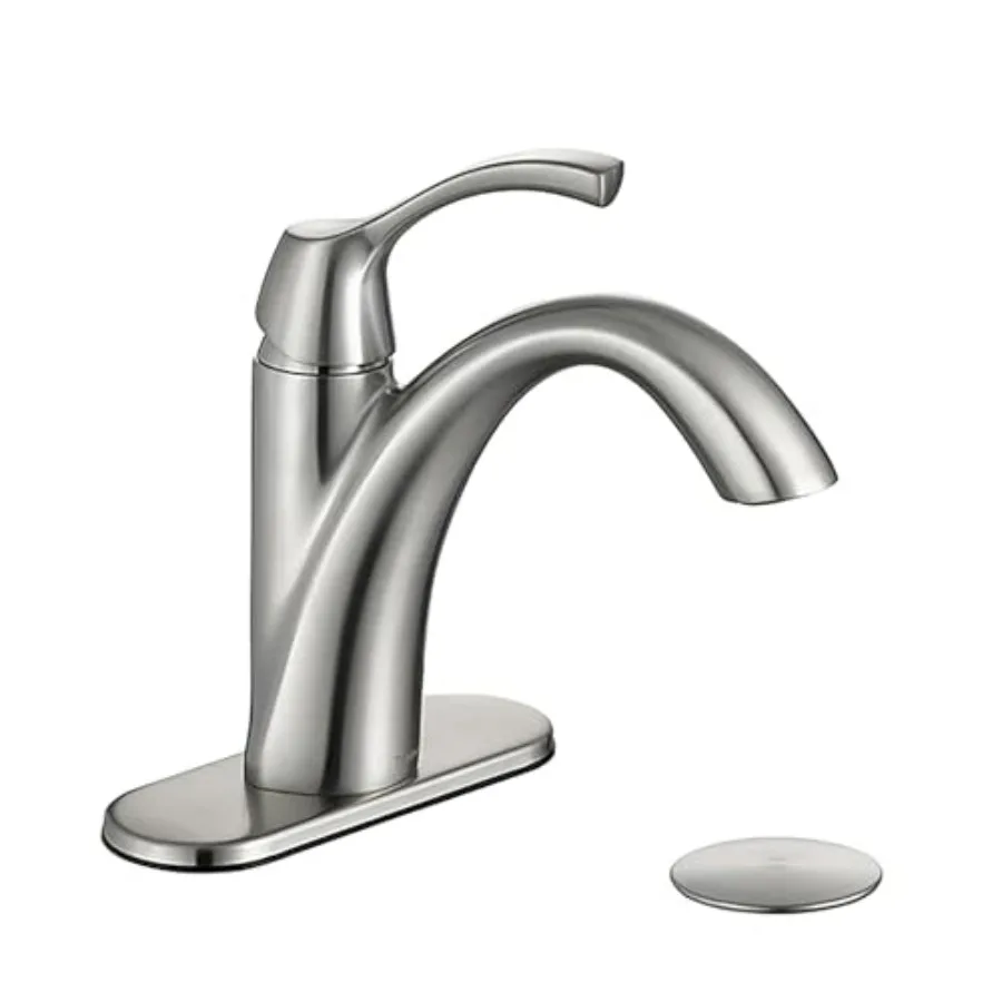 Brushed Nickel 1-Handle Single Hole Bathroom Faucet 3-Hole Deck Plate Pop-Up Drain and Water Supply Lines Included TAF206-BN
Brushed Nickel 1-Handle Single Hole Bathroom Faucet 3-Hole Deck Plate Pop-Up Drain and Water Supply Lines Included TAF206-BN
