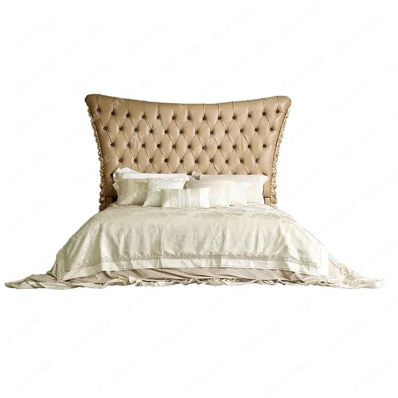 #Solid Wood Bed Leather Hand Carving Retro French Palace Luxury High-End Villa Classical Princess Bed Double
#Solid Wood Bed Leather Hand Carving Retro French Palace Luxury High-End Villa Classical Princess Bed Double
