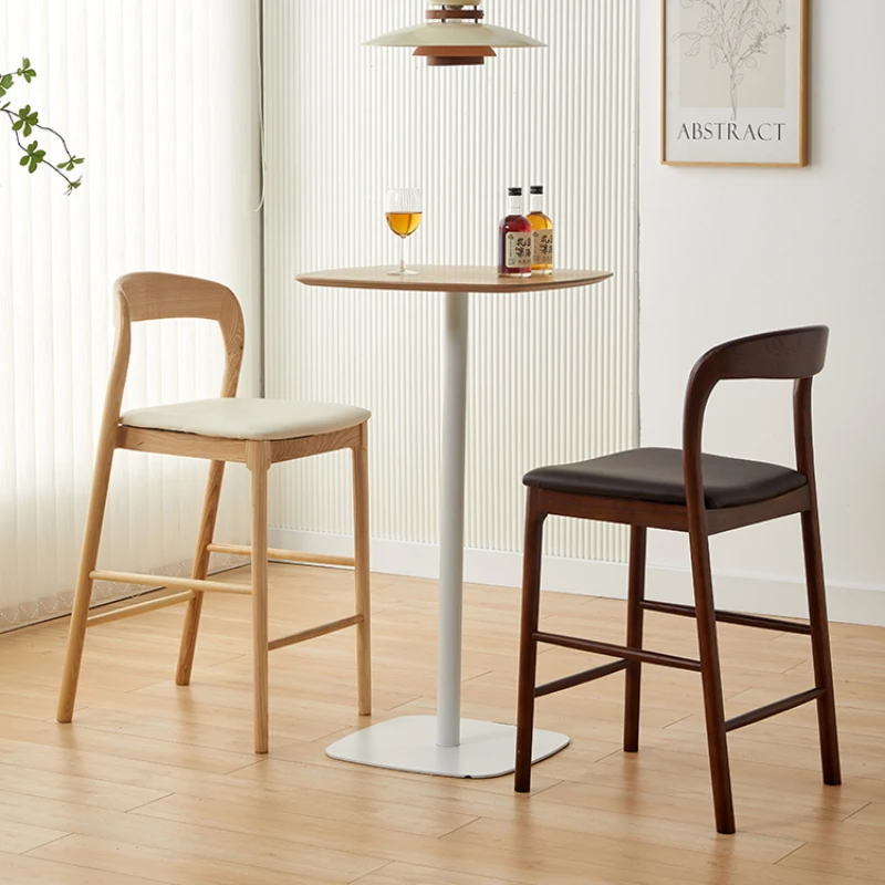 Nordic Solid Wood Bar Chairs Modern Simple Home High Foot Backrest Milk Tea Front Reception Soft Pack Chairs Outdoor Furniture
Nordic Solid Wood Bar Chairs Modern Simple Home High Foot Backrest Milk Tea Front Reception Soft Pack Chairs Outdoor Furniture