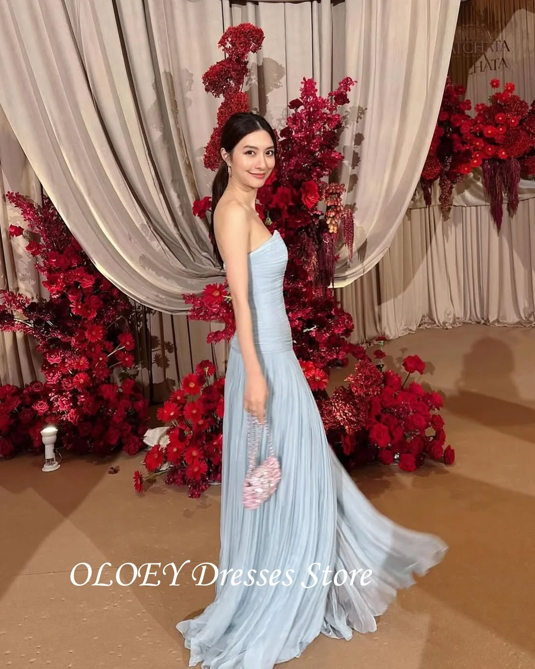OLOEY Strapless Elegant Evening Dresses Korea Lady Wedding Party Formal Gowns Tulle Simple Light Blue Prom Dress Customized
OLOEY Strapless Elegant Evening Dresses Korea Lady Wedding Party Formal Gowns Tulle Simple Light Blue Prom Dress Customized