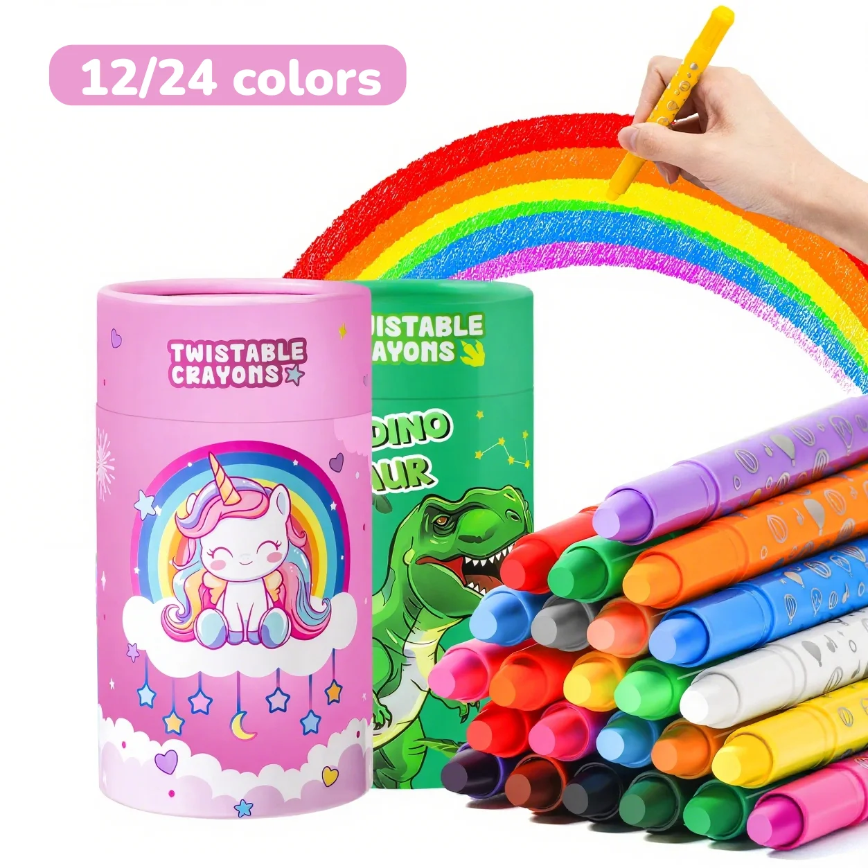 12/24 Colors Twist Crayons for Toddlers Non Toxic Washable Wax Crayons for Kids Art Supplies Drawing Coloring Crayon Set
12/24 Colors Twist Crayons for Toddlers Non Toxic Washable Wax Crayons for Kids Art Supplies Drawing Coloring Crayon Set