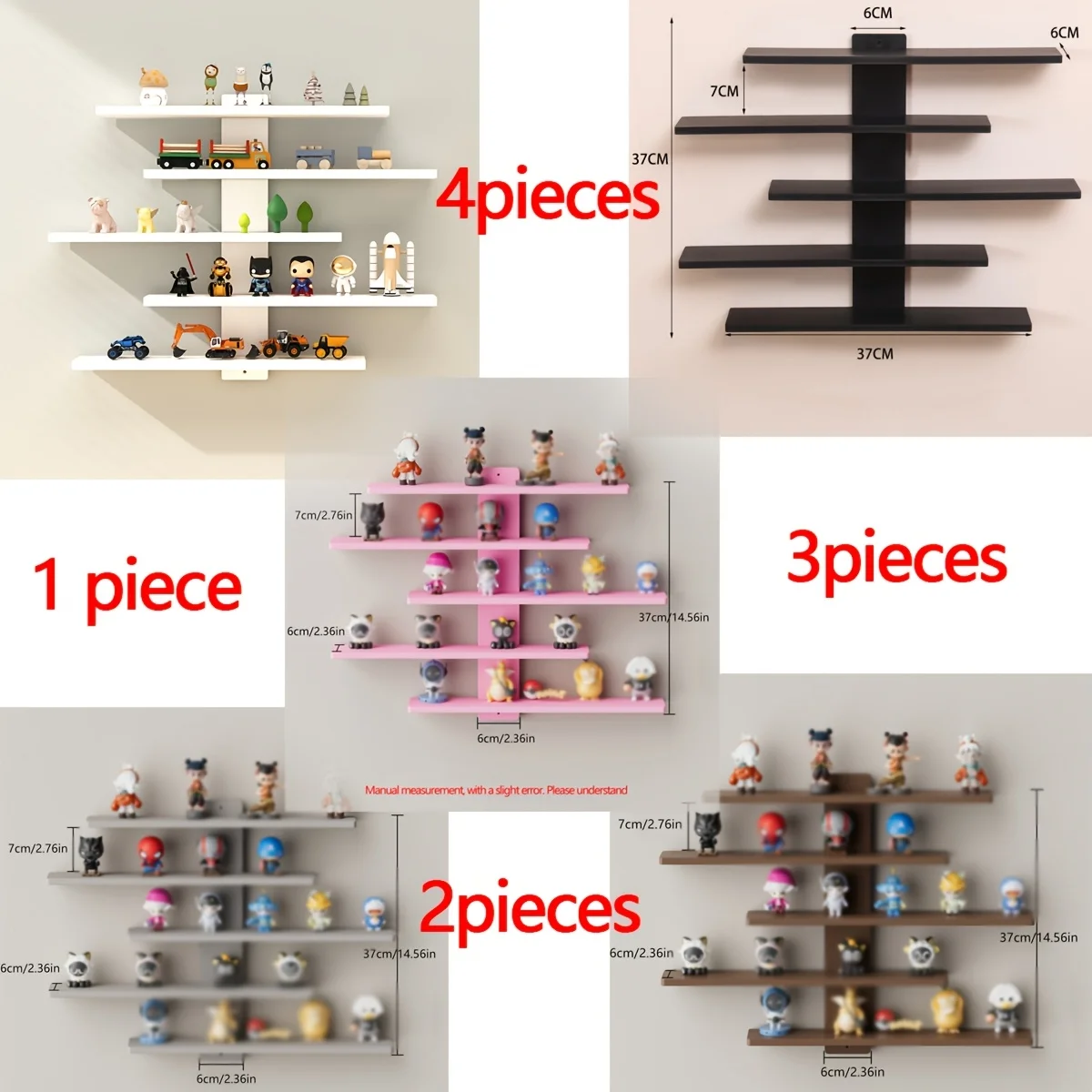 1/2/3/4pcs Collection Floating Wall Shelf, Multi-Layer Wall-Mounted Storage Rack, Multi-Functional Display Shelf, Suitable for Office And Home Decoration, Suitable for Collecting Statues And Small Statues, Storage Rack Decoration, Floating Shelves
1/2/3/4pcs Collection Floating Wall Shelf, Multi-Layer Wall-Mounted Storage Rack, Multi-Functional Display Shelf, Suitable for Office And Home Decoration, Suitable for Collecting Statues And Small Statues, Storage Rack Decoration, Floating Shelves