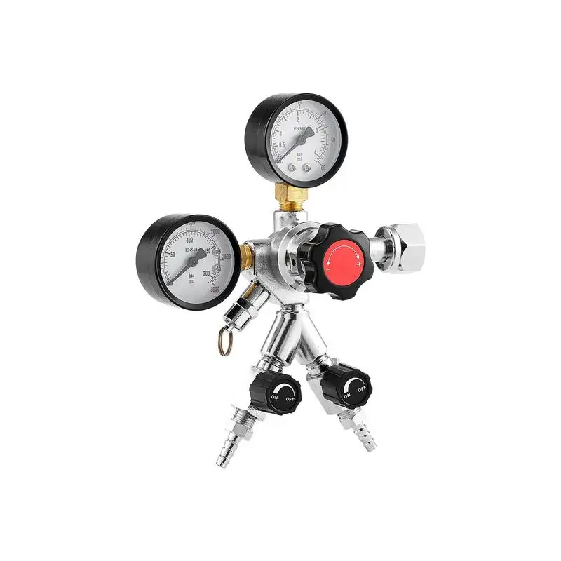 Gas Carbonation Controller Dual-Gauge 0-60 PSI For Draft Beer Dispensing Homebrewing Beverage Carbonating, Adjustable Double Valve High Pressure Output CGA320 Interface Dual Check Valves Heavy-Duty Metal Construction
Gas Carbonation Controller Dual-Gauge 0-60 PSI For Draft Beer Dispensing Homebrewing Beverage Carbonating, Adjustable Double Valve High Pressure Output CGA320 Interface Dual Check Valves Heavy-Duty Metal Construction