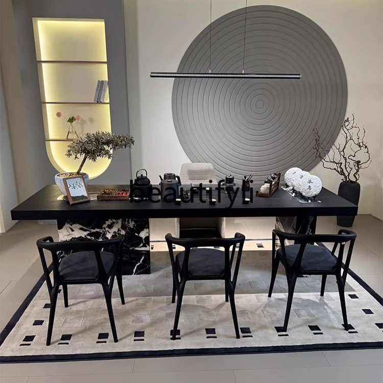 Light luxury modern minimalist designer solid wood tea table black and white flower marble art creative tea table
Light luxury modern minimalist designer solid wood tea table black and white flower marble art creative tea table