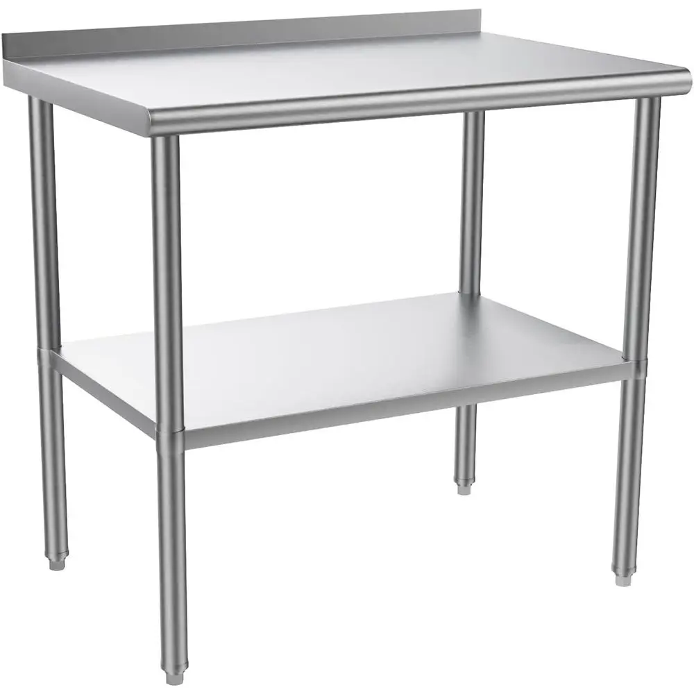 36x24 Inch Stainless Steel Commercial Work Table with Adjustable Shelf and Backsplash for Kitchen, Restaurant, Home, and Hotel
36x24 Inch Stainless Steel Commercial Work Table with Adjustable Shelf and Backsplash for Kitchen, Restaurant, Home, and Hotel