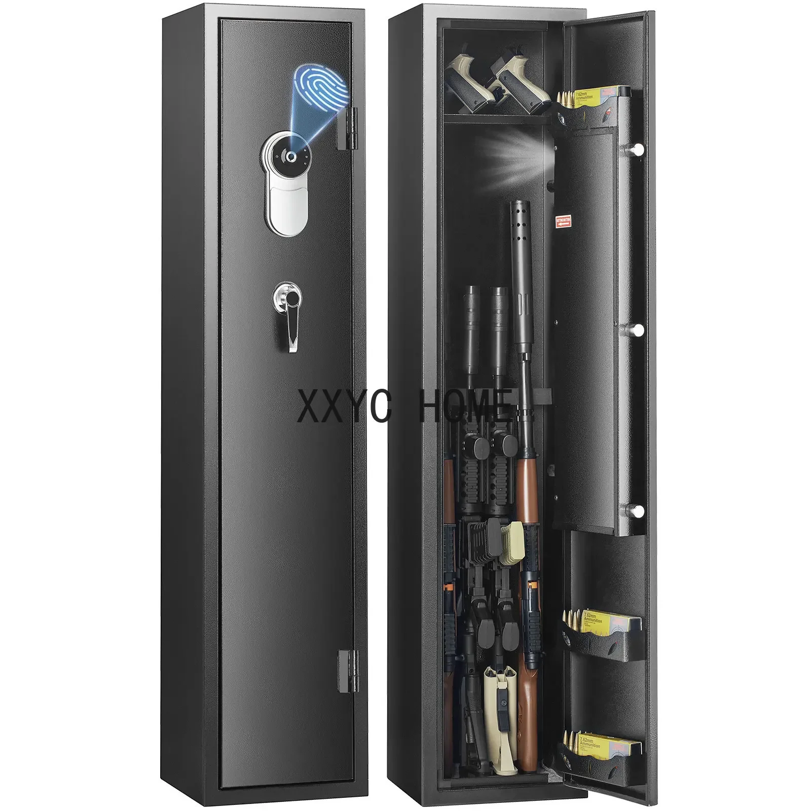 5 Gun Safe,Gun Security Cabinet w/ Fingerprint Lock, Quick Access Gun Storage Cabinet with Removable Shelf, Pistol Rack 
5 Gun Safe,Gun Security Cabinet w/ Fingerprint Lock, Quick Access Gun Storage Cabinet with Removable Shelf, Pistol Rack