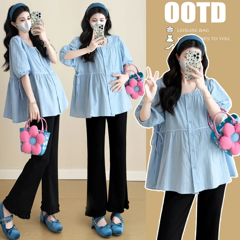 2025 Maternity Blouse Premium Quality Pregnancy Wear Summer New Short Sleeve Lace Trim Babydoll Top Stylish Mom Photographed
2025 Maternity Blouse Premium Quality Pregnancy Wear Summer New Short Sleeve Lace Trim Babydoll Top Stylish Mom Photographed