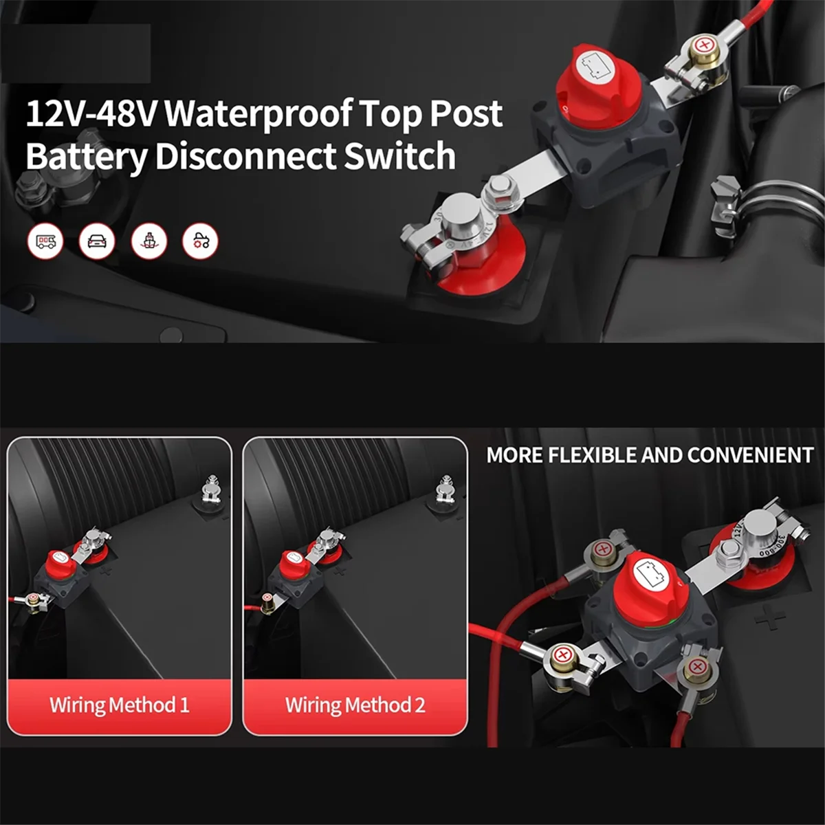 Y89A-yВыключатель аккумулятора 12 В-48 В Водонепроницаемый морской верхний выключатель аккумулятора 12 В Выключатель отключения аккумулятора
Y89A-yВыключатель аккумулятора 12 В-48 В Водонепроницаемый морской верхний выключатель аккумулятора 12 В Выключатель отключения аккумулятора