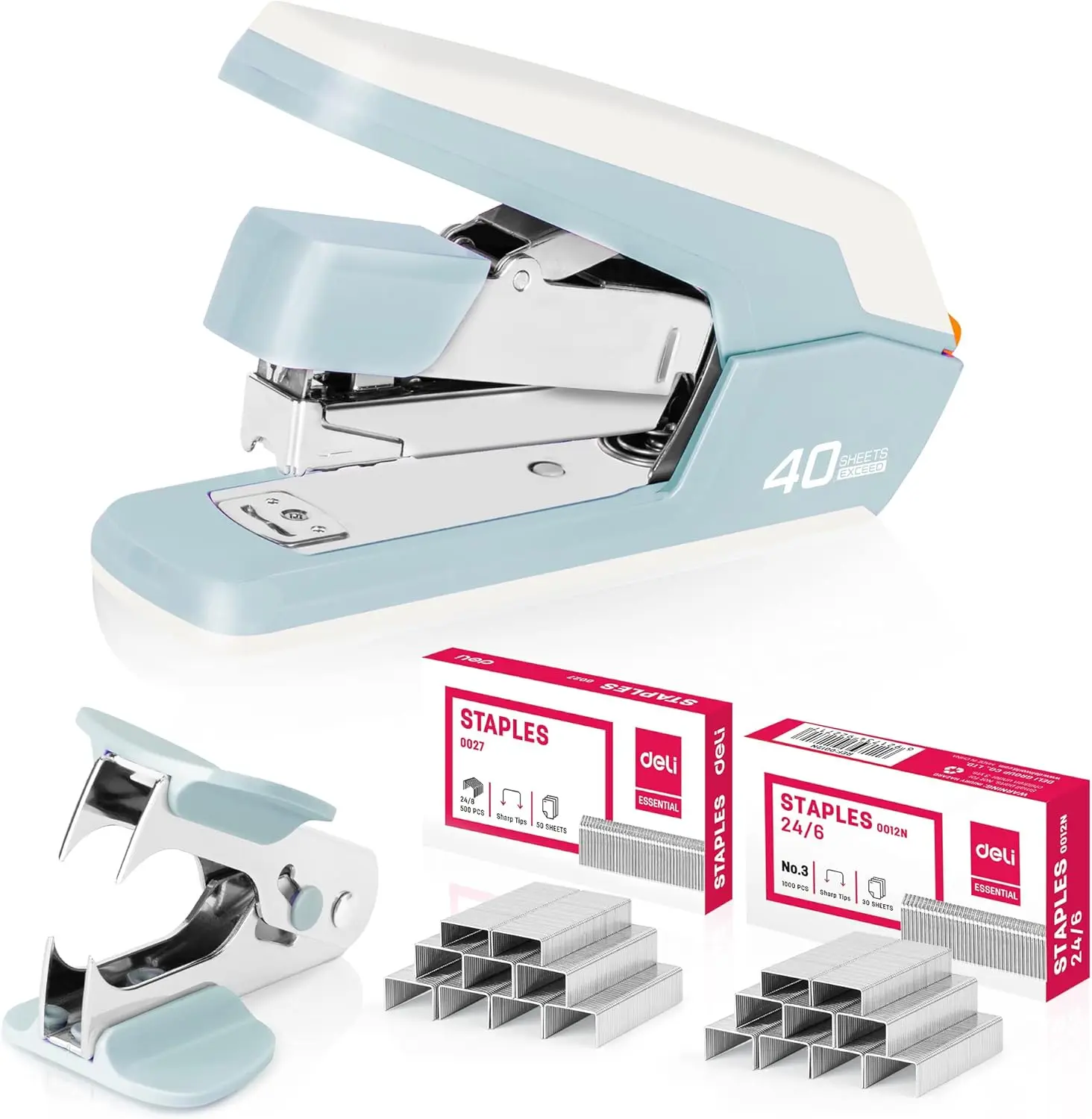 Effortless Desktop Stapler for Home Office, Heavy Duty 50 Sheet Capacity, One Finger Stapling with 1500 Staples & Staple
Effortless Desktop Stapler for Home Office, Heavy Duty 50 Sheet Capacity, One Finger Stapling with 1500 Staples & Staple