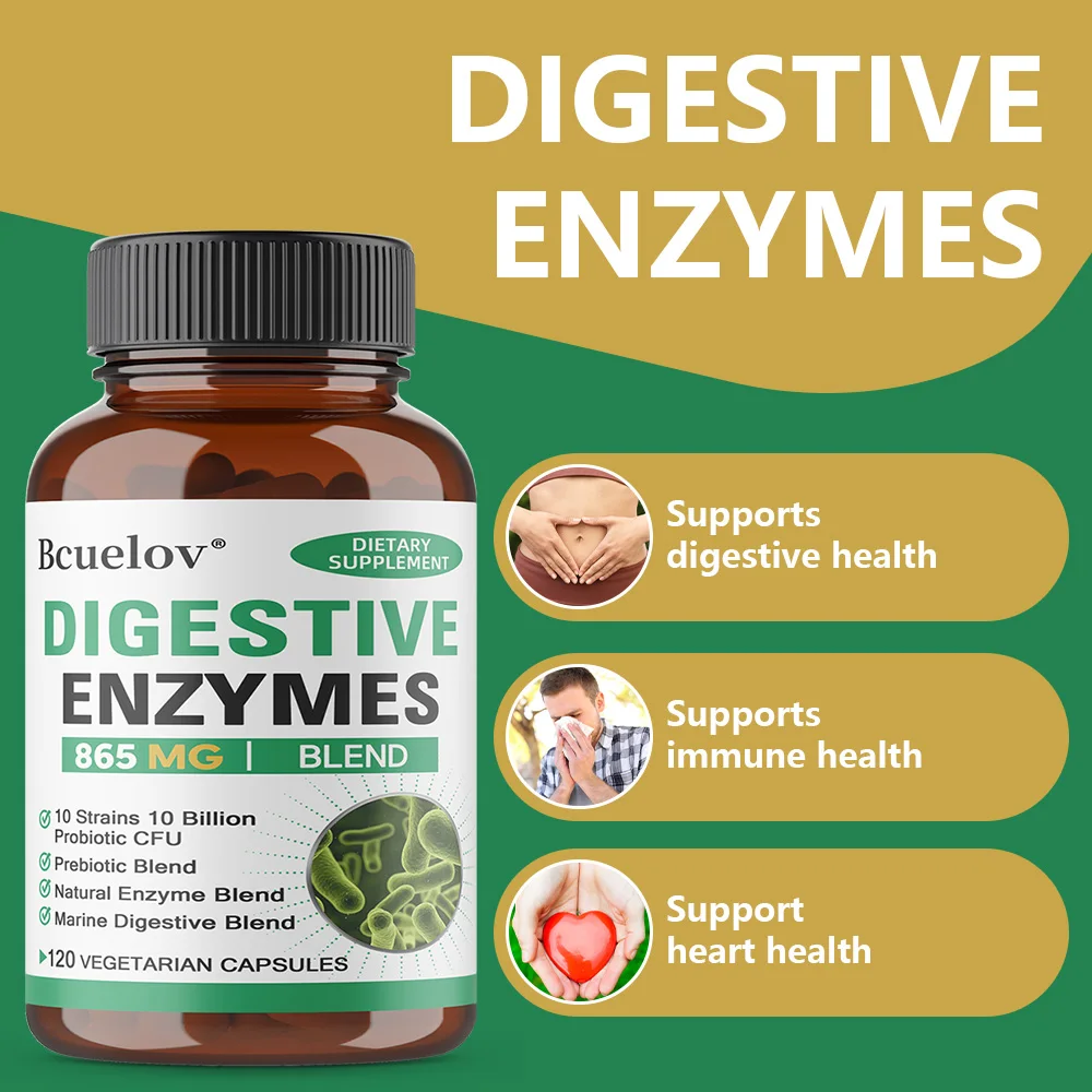 Digestive Enzyme Capsules, with Probiotics, Prebiotics, Weight Management, Supports Digestion and Gut Health - 120 Capsules
Digestive Enzyme Capsules, with Probiotics, Prebiotics, Weight Management, Supports Digestion and Gut Health - 120 Capsules