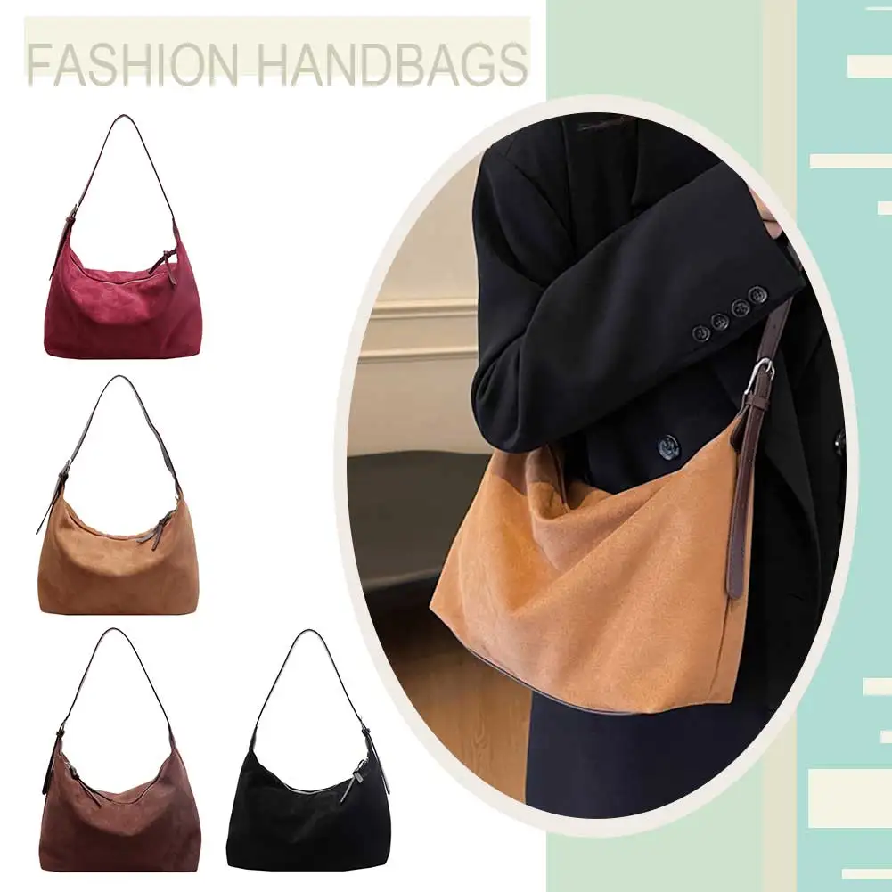Women Faux Suede Shoulder Bag Stylish Armpit Bag Large Capacity Trendy Handbag Adjustable Strap Small Tote Bag for Autumn Winter
Women Faux Suede Shoulder Bag Stylish Armpit Bag Large Capacity Trendy Handbag Adjustable Strap Small Tote Bag for Autumn Winter