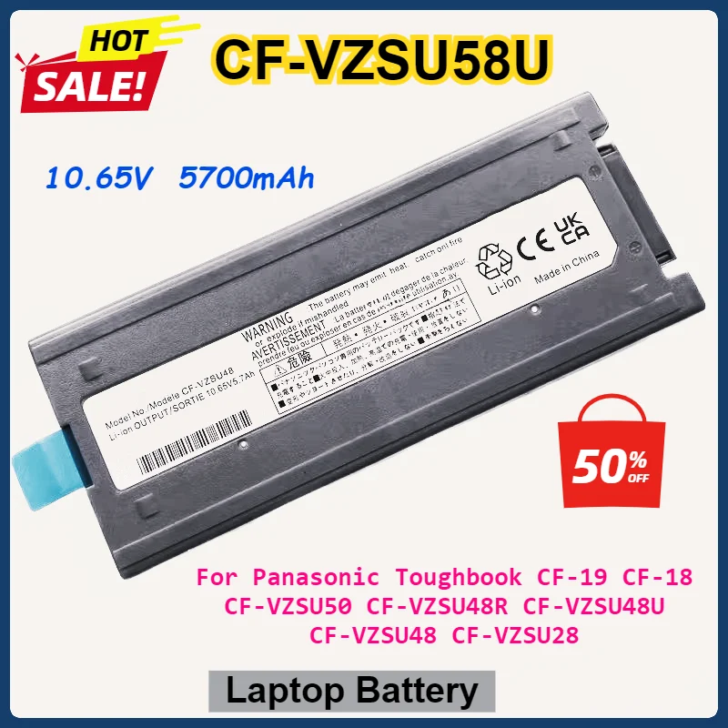 CF-VZSU58U CF-VZSU48U CF-VZSU48 CF-VZSU28 Laptop Battery For Panasonic Toughbook CF-19 CF-18 CF-VZSU50 CF-VZSU48R 59Wh 11.1V
CF-VZSU58U CF-VZSU48U CF-VZSU48 CF-VZSU28 Laptop Battery For Panasonic Toughbook CF-19 CF-18 CF-VZSU50 CF-VZSU48R 59Wh 11.1V