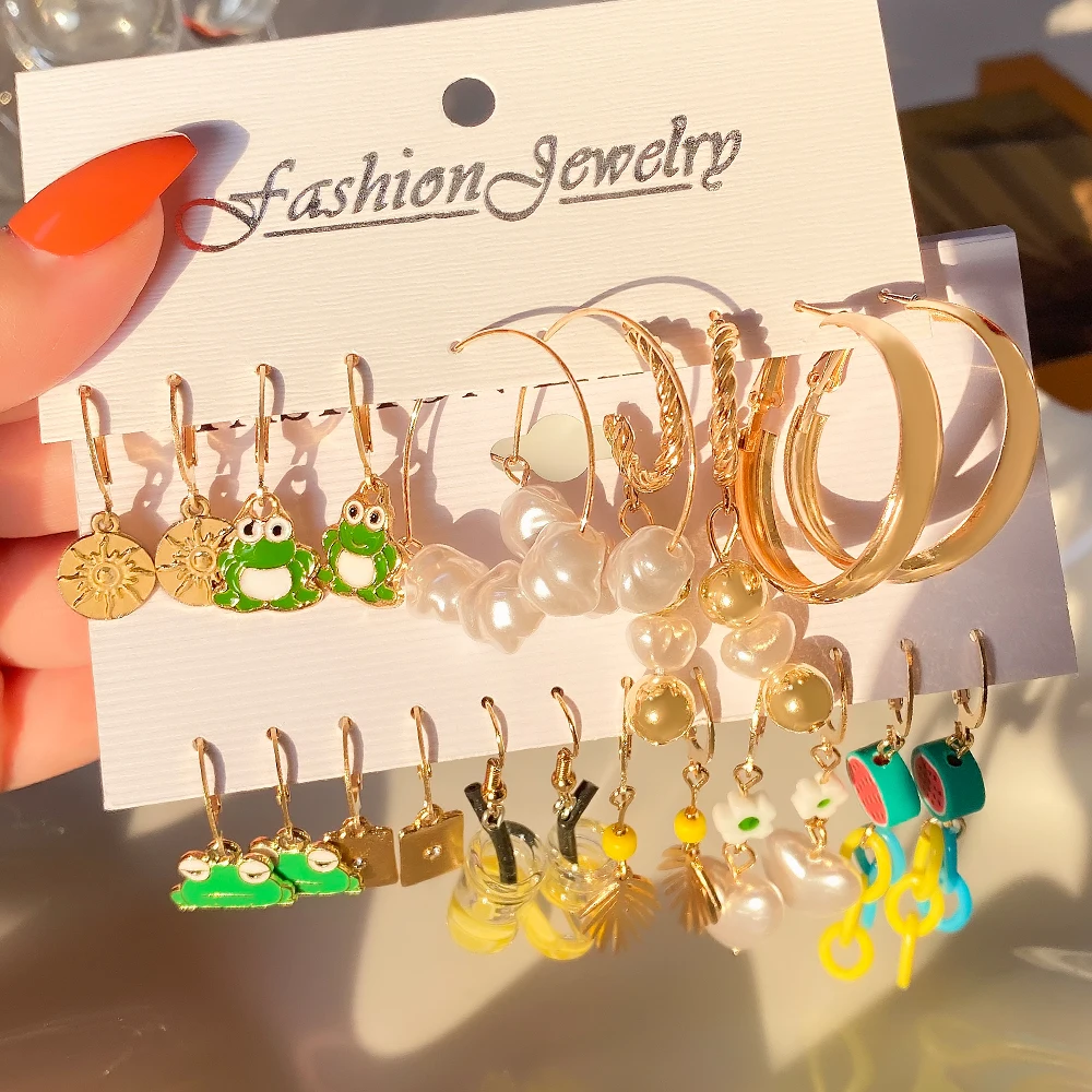 IFME Cartoon Animal Butterfly Frog Duck Earrings Set Cute Dangle Earrings for Women Geometric Bear Cloud Earring Trendy Jewelry
IFME Cartoon Animal Butterfly Frog Duck Earrings Set Cute Dangle Earrings for Women Geometric Bear Cloud Earring Trendy Jewelry