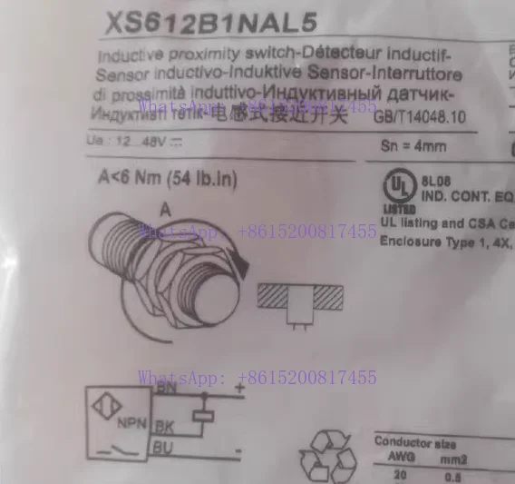 Genuine inductive proximity switch XS612B1PAL5 XS612B1NAL5 XS612B1PBL5
Genuine inductive proximity switch XS612B1PAL5 XS612B1NAL5 XS612B1PBL5