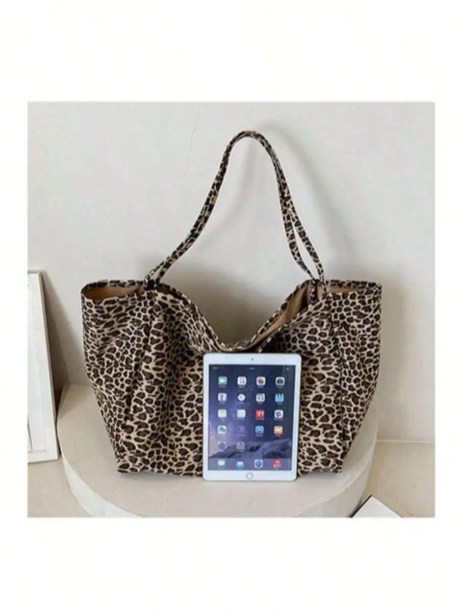 Leopard Print Casual Tote Bag For Women, Small Shoulder Bag With Long Strap
Leopard Print Casual Tote Bag For Women, Small Shoulder Bag With Long Strap