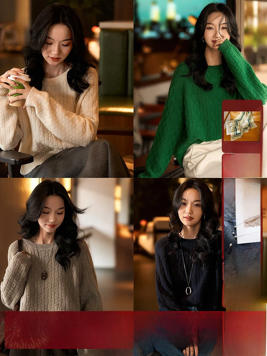 XiaoHanGe Knitted Sweater Casual round Ne id Pattern Loose Fit Comfortable Woolen Pullover for Women Autumn Winter
XiaoHanGe Knitted Sweater Casual round Ne id Pattern Loose Fit Comfortable Woolen Pullover for Women Autumn Winter