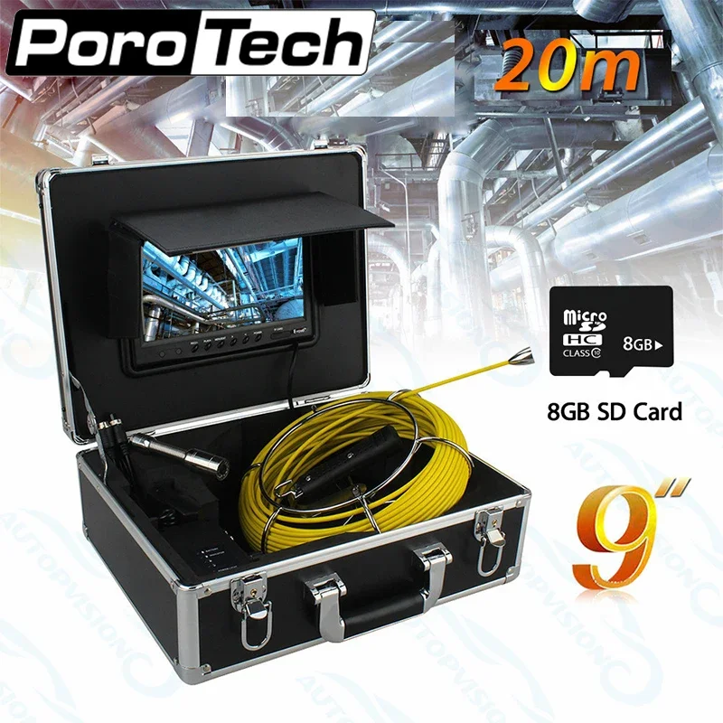 WP90 20M Drain Pipe Sewer Inspection Camera IP68 Waterproof Industrial Endoscope with 9" LCD Monitor 12 LEDs yellow cable
WP90 20M Drain Pipe Sewer Inspection Camera IP68 Waterproof Industrial Endoscope with 9" LCD Monitor 12 LEDs yellow cable