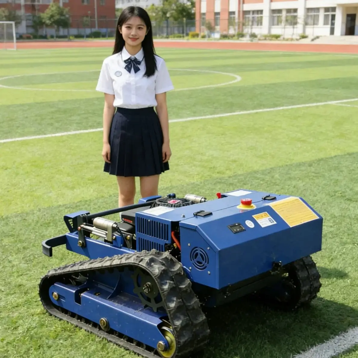 Customized automatic mini robot lawn mower intelligent electric self-propelled remote control rubber track factory direct
Customized automatic mini robot lawn mower intelligent electric self-propelled remote control rubber track factory direct