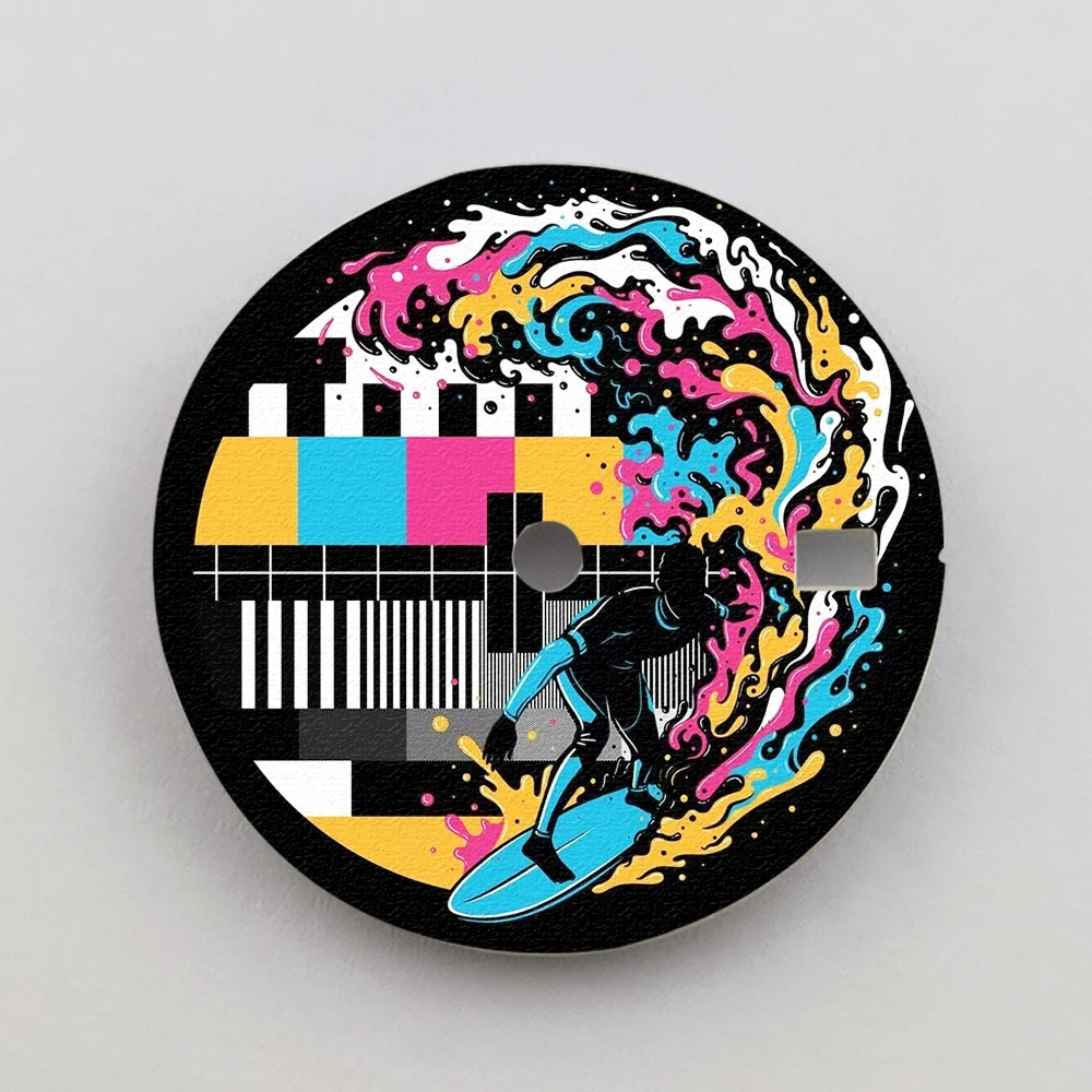 28.5mm Watch Dial nh35 Dial Creative Dial Color Printing Custom Dial Watch Face Watch Parts Suitable For NH35/36 Movement
28.5mm Watch Dial nh35 Dial Creative Dial Color Printing Custom Dial Watch Face Watch Parts Suitable For NH35/36 Movement