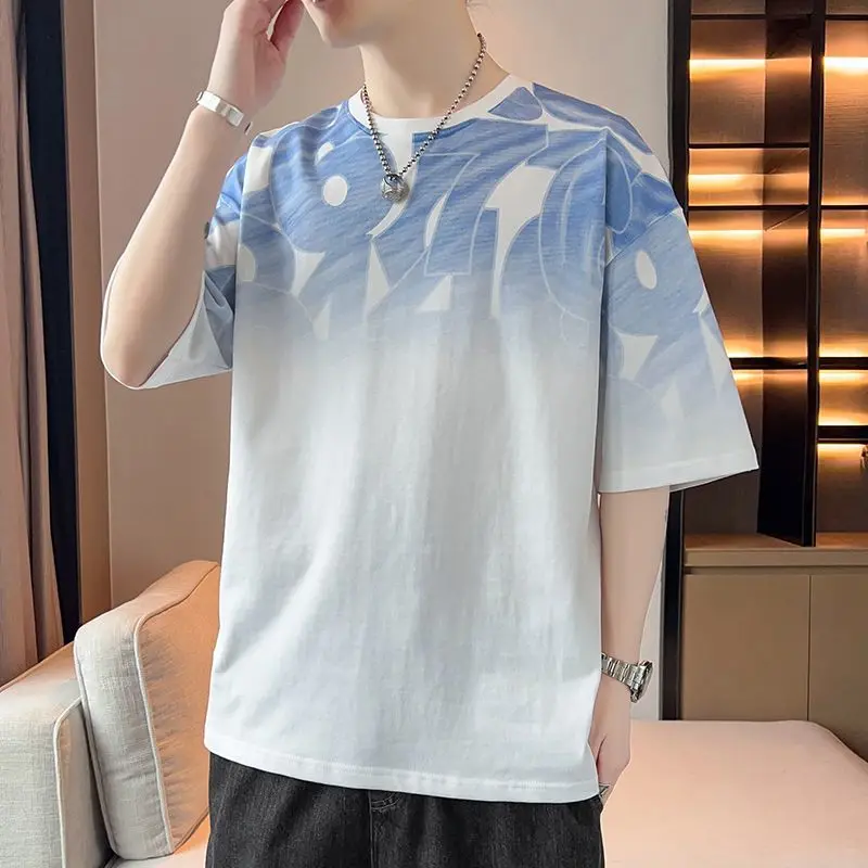New Summer Men Short-sleeved American Ice Silk Thin Round Neck Casual Top Printed Trendy Half-sleeved Loose T-shirt
New Summer Men Short-sleeved American Ice Silk Thin Round Neck Casual Top Printed Trendy Half-sleeved Loose T-shirt