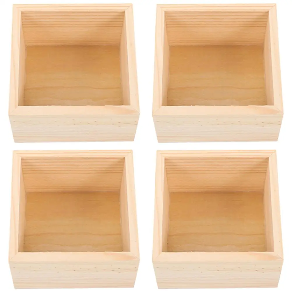 4 Pcs Wooden Storage Boxes High Quality Craft Supplies Desk Organizers Small Square Crates Unfinished Wood Crate Storage
4 Pcs Wooden Storage Boxes High Quality Craft Supplies Desk Organizers Small Square Crates Unfinished Wood Crate Storage