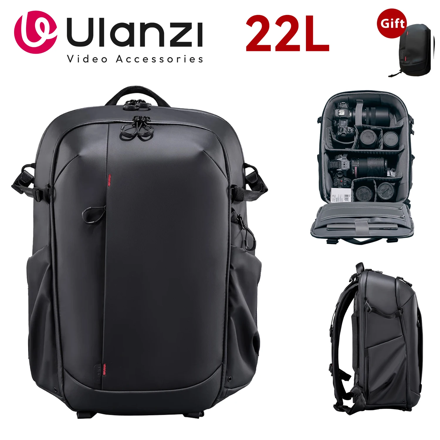 Ulanzi Photography Backpack Waterproof 22L Large Capacity Scratch Resistant Support Quick Release Mount DSLR Camera Shoulder Bag
Ulanzi Photography Backpack Waterproof 22L Large Capacity Scratch Resistant Support Quick Release Mount DSLR Camera Shoulder Bag