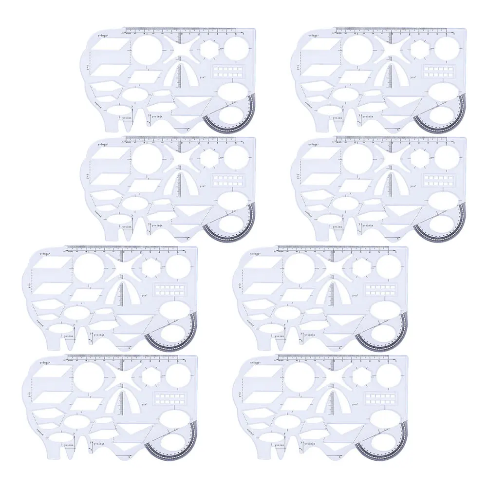 8Pcs Function Plotting Rulers Transparent Geometric Stencils Drawing Templates School Stationery Drafting Tools
8Pcs Function Plotting Rulers Transparent Geometric Stencils Drawing Templates School Stationery Drafting Tools