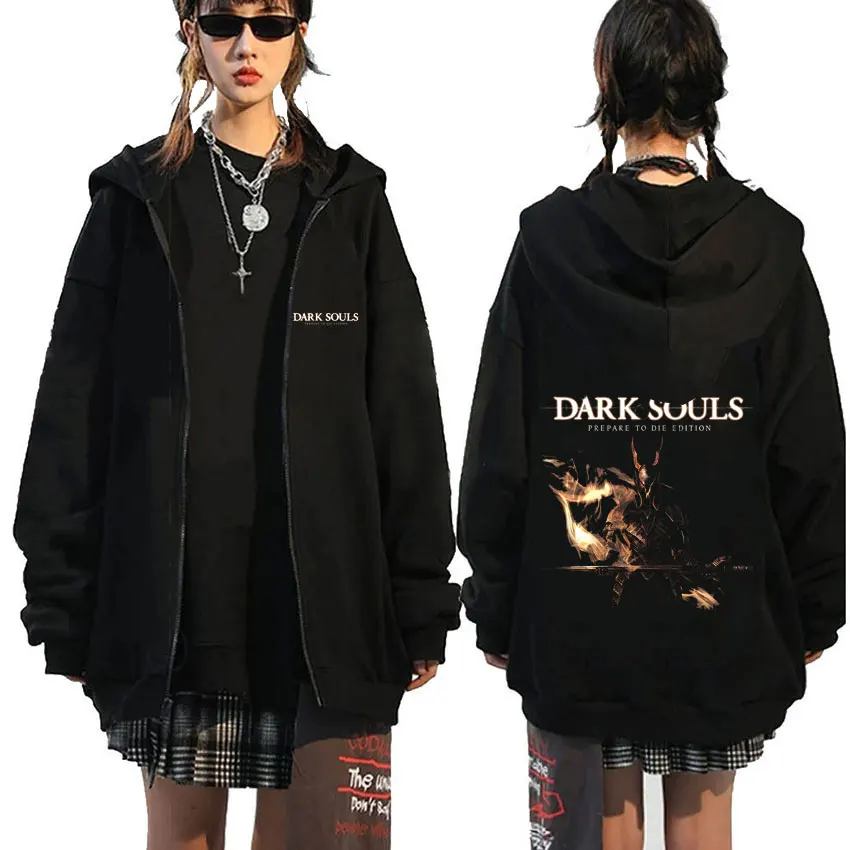 Game Dark Souls Prepare To Die Graphic Zipper Hoodie Men Women 90s Vintage Gothic Rock Zip Up Jacket Male Punk Oversized Coat
Game Dark Souls Prepare To Die Graphic Zipper Hoodie Men Women 90s Vintage Gothic Rock Zip Up Jacket Male Punk Oversized Coat