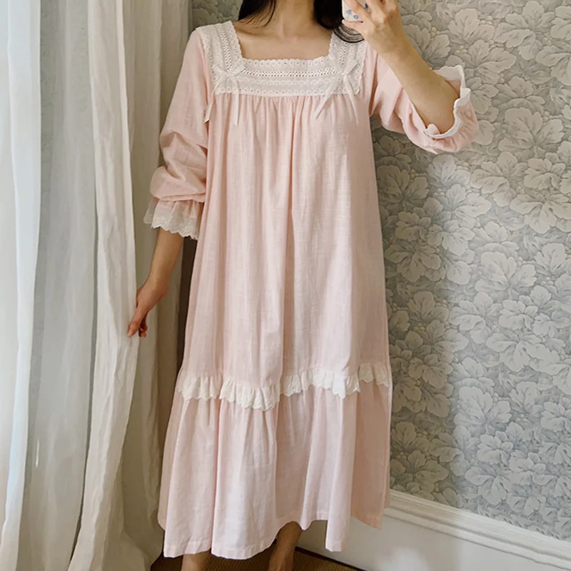 2026 Spring Summer New Sweet Girl Loose Square Neck Nightgown Outside in Princess Cute Pajamas for Women's Home Wear
2026 Spring Summer New Sweet Girl Loose Square Neck Nightgown Outside in Princess Cute Pajamas for Women's Home Wear