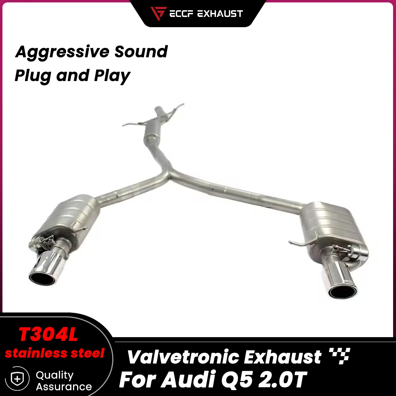 Пневматический клапан из нержавеющей стали Catback Exhaust для Audi Q5 2.0T Свободно регулируемый звук Простая установка 
Пневматический клапан из нержавеющей стали Catback Exhaust для Audi Q5 2.0T Свободно регулируемый звук Простая установка
