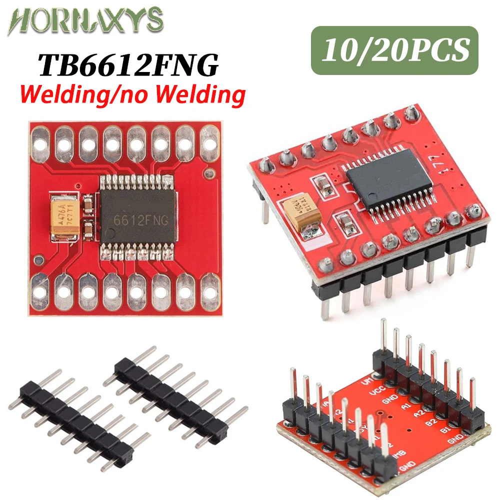 20/10PCS TB6612 Dual Motor Driver Board Red 1A TB6612FNG Chip Microcontroller
20/10PCS TB6612 Dual Motor Driver Board Red 1A TB6612FNG Chip Microcontroller
