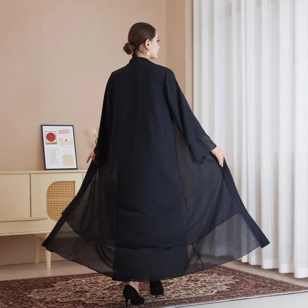 2025 Hot Selling Muslim Women's Clothing Saudi Arabia Cardigan Robe Double Layered Chiffon Dress Dubai Luxury Islam Elegant
2025 Hot Selling Muslim Women's Clothing Saudi Arabia Cardigan Robe Double Layered Chiffon Dress Dubai Luxury Islam Elegant