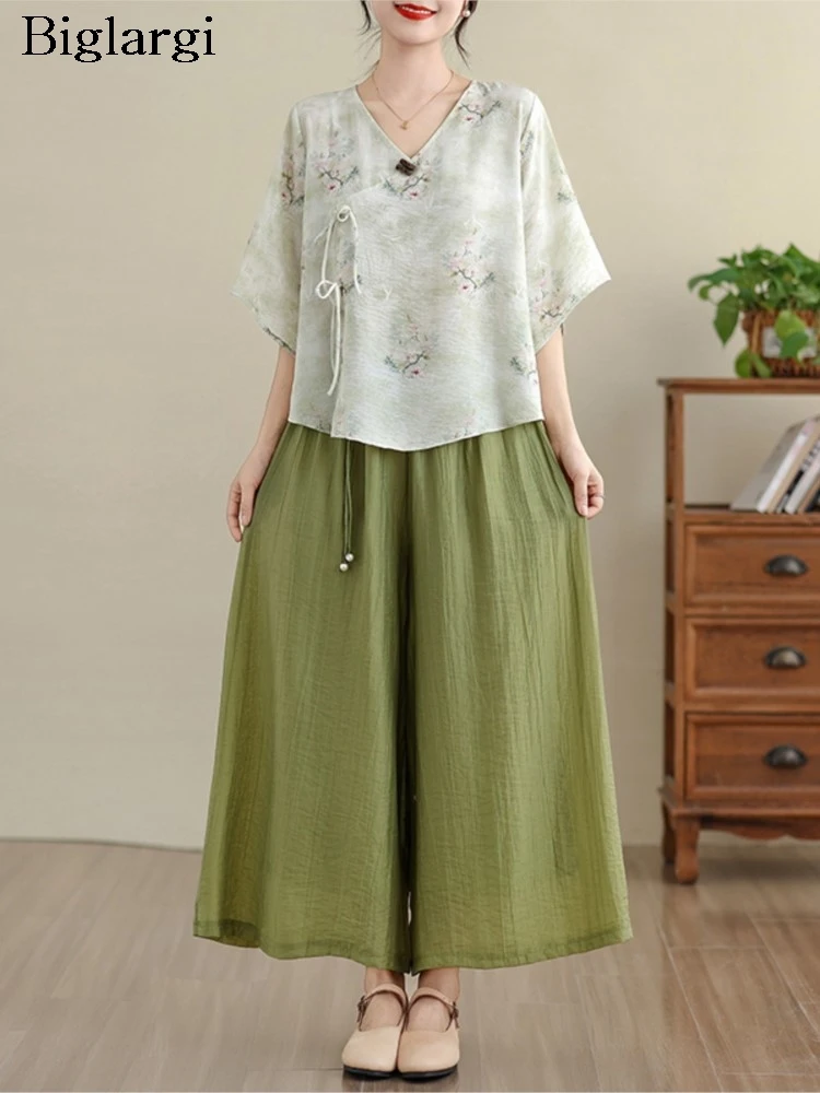 Oversized Summer 2 Two Piece Set Women Floral Print Modis Ladies cropped Blouses Elastic High Waist Loose Woman Wide Leg Pants
Oversized Summer 2 Two Piece Set Women Floral Print Modis Ladies cropped Blouses Elastic High Waist Loose Woman Wide Leg Pants