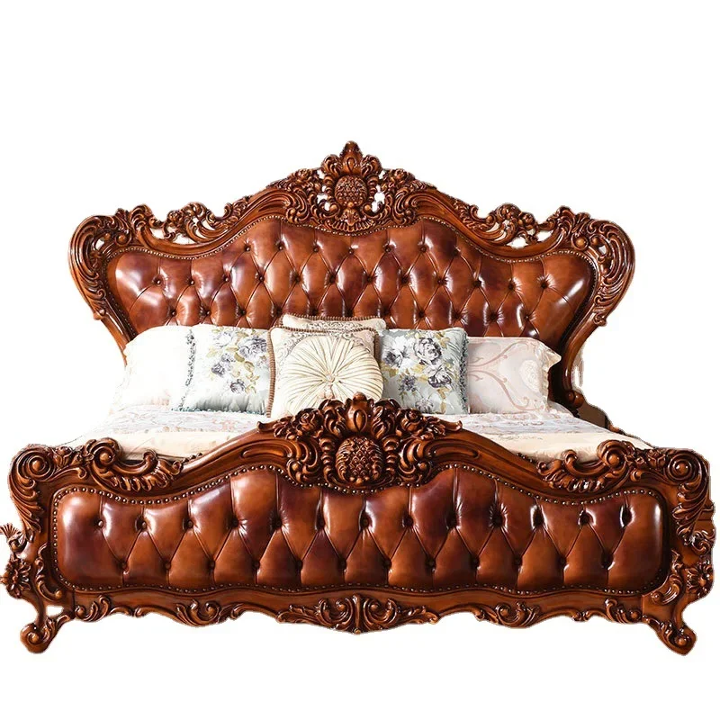 Европейская роскошная кровать из массива дерева, двуспальная кровать для главной спальни, высококачественная кожа европейского и американского производства, 1.8 метра, атмосферная атмосфера комфорта.
Европейская роскошная кровать из массива дерева, двуспальная кровать для главной спальни, высококачественная кожа европейского и американского производства, 1.8 метра, атмосферная атмосфера комфорта.