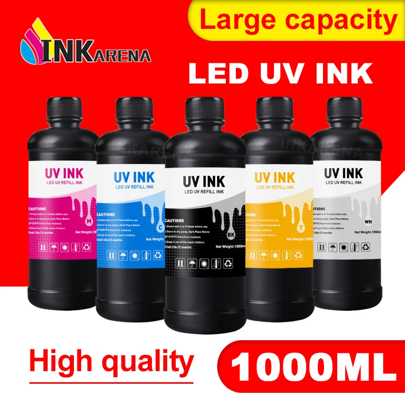 INKARENA 1000ml UV Ink For Epson DX4 DX5 DX7 UV Flated Printer UV for Epson L805 1390 1430 1410 L800 L1800 Inkjet Printer UV ink
INKARENA 1000ml UV Ink For Epson DX4 DX5 DX7 UV Flated Printer UV for Epson L805 1390 1430 1410 L800 L1800 Inkjet Printer UV ink